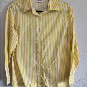Yellow Striped Women’s Button Down‎